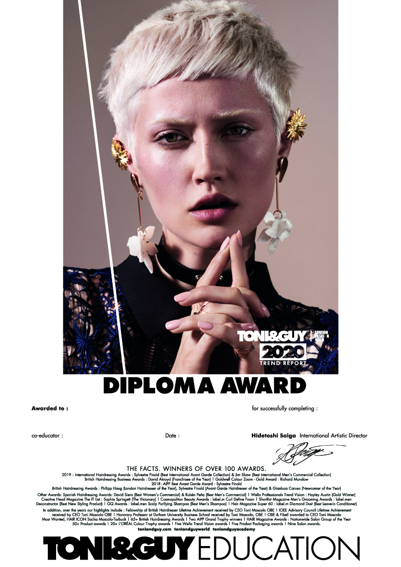 TONI&GUY|即戦力の証として終了ディプロマが取得でき、早期スタイリストデビューを目指せます。